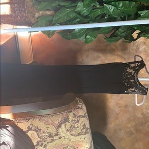 Sequin Hearts Black Prom Dress with Embellishments